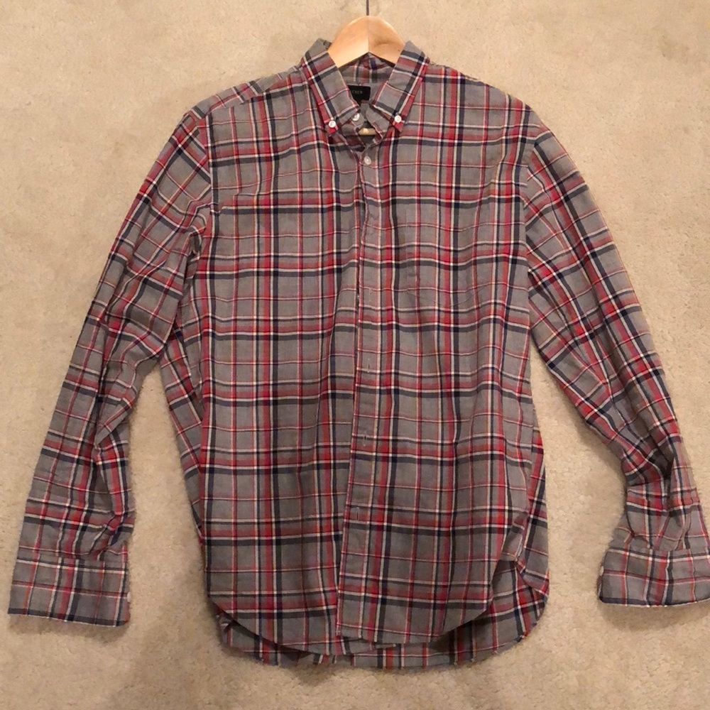 J crew plaid button down lightweight